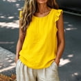 thumbnail image 5 of BLVB Women's Summer Cute Tank Top Casual Crewneck Ruffle Sleeveless Spring Fall Blouse Shirts Beach Vacation Clothes, 5 of 5