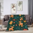 thumbnail image 6 of ZNDUO Lightweight Microfiber Bed Blanket, Vintage Christmas Deer Green Pattern Super Soft Flannel Cozy Throw Blankets, 40"x30", 6 of 8