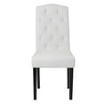 thumbnail image 4 of BTMWAY Dining Chairs Set of 2, PU Leather Leisure Chairs with Solid Wood Legs and Nailed Trim, Classic High Back Dining Chair Tufted Padded Dining Seating for Dining Room Kitchen Living Room, White, 4 of 12