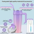 thumbnail image 4 of FORHVIPS 40oz Tumbler with Handle and Straw Lid, Double Walled Stainless Steel Vacuum Insulated Tumblers Water Bottle, Travel Mug Iced Coffee Cup, Cupholder Friendly, Airtight Leak-Proof (Sakura Pink), 4 of 6
