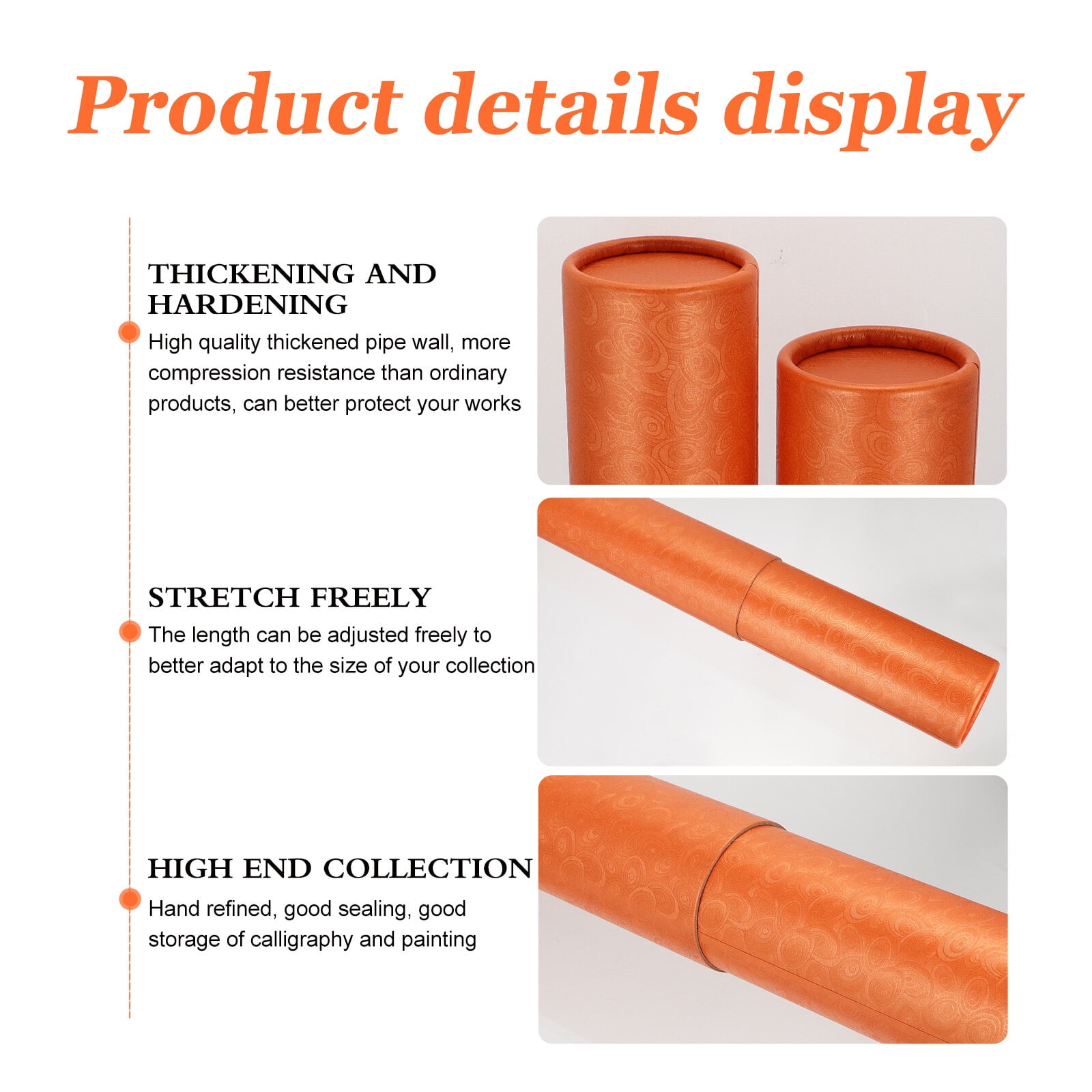 Tube Poster Storage Tubes Paper Telescopic Mailing Drafting Cardboard  Artwork Roll Expandable Shipping Document 