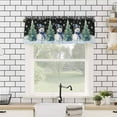 thumbnail image 4 of nqOlkjepod Black Snowman Christmas Farmhouse Short Window Curtain Valances, Snowflake Green Xmas Tree Rod Pocket Kitchen Valances for Living Room Bedroom Bathroom Cafe, 1 Panel - 42" x 12", 4 of 8