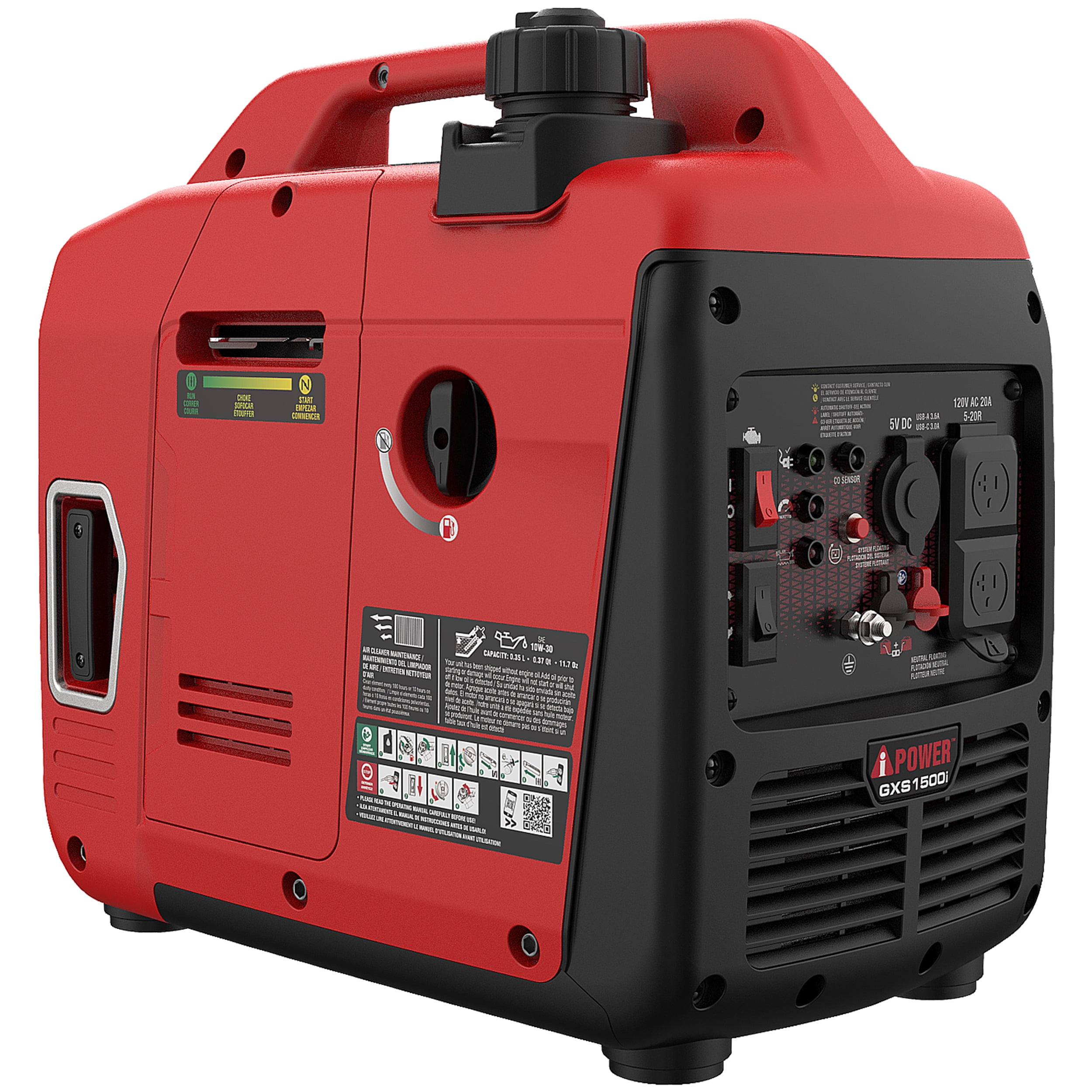 A-iPower 1500-Watt Ultra-Light Gasoline Inverter Generator with 60cc Engine and CO Sensor