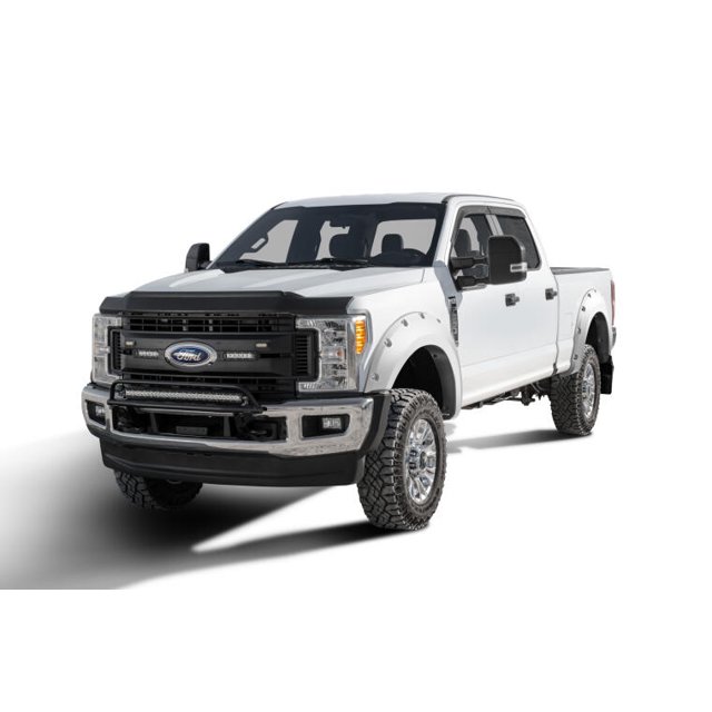 Bushwacker Fender Flare 20942-12 Pocket Style; 2 Inch Tire Coverage; Oxford White - Paint Code Z1; Dura-Flex 2000 ABS Smooth Plastic; 7 Inch Flare Height; Set Of 4
