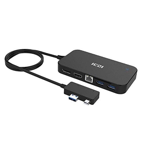 Iczi Surface Dock With Audio Displayport Hdmi Output And Rj45 Gigabit Ethernet Adapter For Microsoft Surface 3 Surface Pro 4 Surface Pro 6 And New Surface Pro 17 Walmart Com Walmart Com