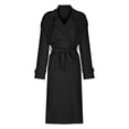 thumbnail image 4 of XFLWAM Women Trench Coats Double-Breasted Fall Fashion Windproof Classic Lapel Overcoat Thin Jacket with Belt Black XL, 4 of 6