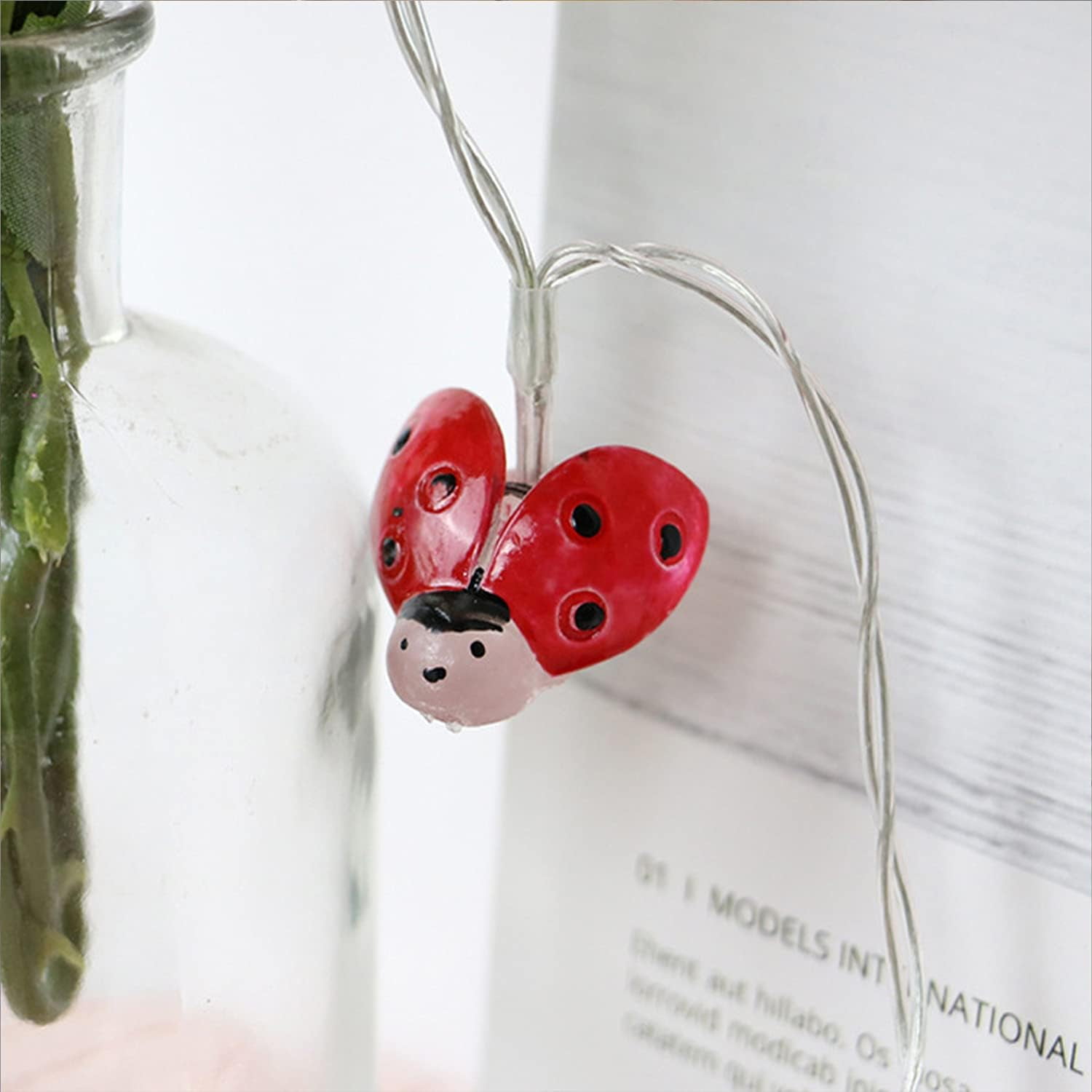 Ladybug Fairy Lights, Beetle String Lights for Bedroom Garden Patio Wedding Party Indoor Outdoor Decoration