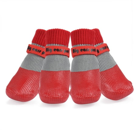 Avaner Anti Slip Dog Socks to Prevent Licking Paws  Dog Shoes for Hot Pavement  Dog Booties for Small Medium Large Senior Dogs  Traction Control Boots & Paw Protectors for Hardwood Floors Red M