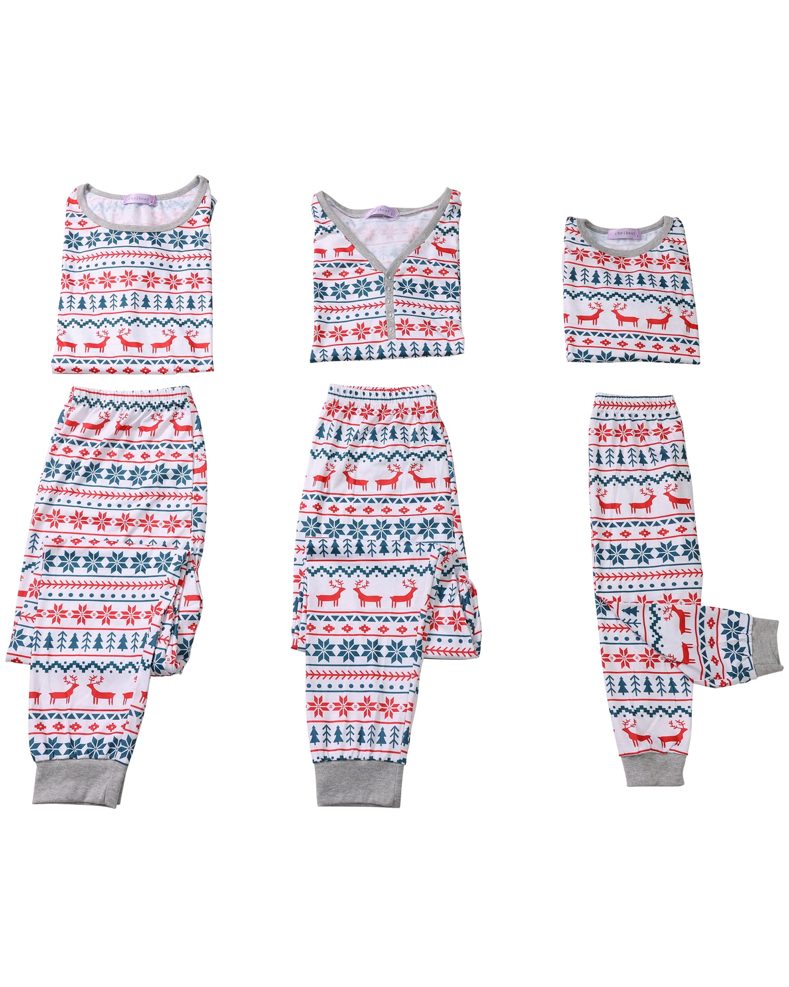 Unique Bargains Women's Christmas Tee with Pants Loungewear Family Pajama Sleepwear Sets