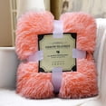 thumbnail image 2 of Softlife Extra Soft Faux Fur Throw Blanket with Sherpa Warm Underside,60"x60",Blush, 2 of 6