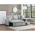 thumbnail image 7 of Francine Gray Linen Fabric Reversible Sleeper Sectional Sofa with Storage Chaise, 7 of 7