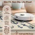 thumbnail image 6 of Design&I 4'x6' Washable Area Rug Snag-Free Skid-Resistant Medium Nautical Compass Border Seashell Wave Sailboat Motif Stripe Theme Flowing for Home Office, Under Desk, 6 of 7
