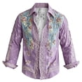 thumbnail image 4 of Mens Boho Hawaiian Hippie Patterned Shirt Retro Casual Button Down Top Vacation Holiday Resort Outfit Blouse, 4 of 5