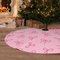 thumbnail image 6 of Sikiie Pink Bows 30-48 inches {designName} Print Christmas Tree Skirt Snowman Xmas Tree Skirt with Edge Christmas Decorations for Holiday Party-48", 6 of 7