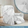 thumbnail image 4 of POLERO Grey Marble Cracks Pattern Recliner Chair Cover 4-Pieces Lazyboy Cover for Recliner Chair with Storage Pockets Furniture Protector, Jacquard Sofa Slipcover for Kids, Pets, 4 of 7