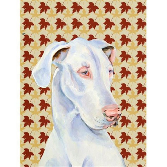 11 x 15 In. Great Dane Fall Leaves Portrait Flag, Garden Size