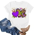 thumbnail image 4 of TSADFHJI Hauts de Noël pour Femmes Manches 3/4 T-Shirts Décontractés Imprimés Mardi Col Rond Manches Courtes Tunique Blouse TTG Blanc, 4 of 5