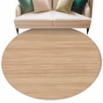 thumbnail image 2 of Brown Wood Grain Round Area Rug 5ft, Retro Western Farmhouse Wooden Board Washable Non-Slip Circle Rugs for Bedroom Living Room Kitchen, Soft Low Pile Carpet for Dining Room Playroom Nursery, 2 of 9