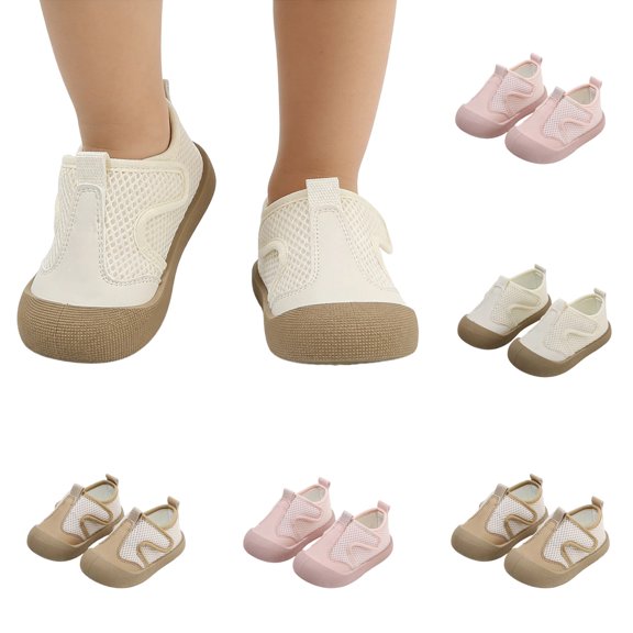 LYHaoo Toddler Barefoot Shoes Breathable Soft Sole First Sneakers Shoes Lightweight Walking Footwear,Beige,Sizes 5.5(4.72") Toddler