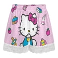 thumbnail image 4 of Hello Kitty Womens Lace Boxer Pajamas Shorts Soft Elastic Waist Lounge Shorts Printed PJ Bottoms, 4 of 7