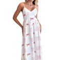 thumbnail image 2 of Womens 2025 Summer Maxi Dress Sleeveless Floral Smocked Boho Beach Long Dress Red L, 2 of 8