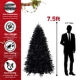 thumbnail image 3 of Raistyw 7.5 ft Pre-Lit Artificial Black Christmas Tree with 500 LED Lights, Metal Hinges, Foldable Base, Halloween Decoration, 3 of 11