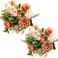 thumbnail image 4 of BITOUSHI Artificial Flowers, Artificial Peony Small Silk Flowers Fake Peonies Bouquet Rose Flower Arrangement Table Centerpiece for Dining Party Home Decoration - 2Pcs - Orange, 4 of 9