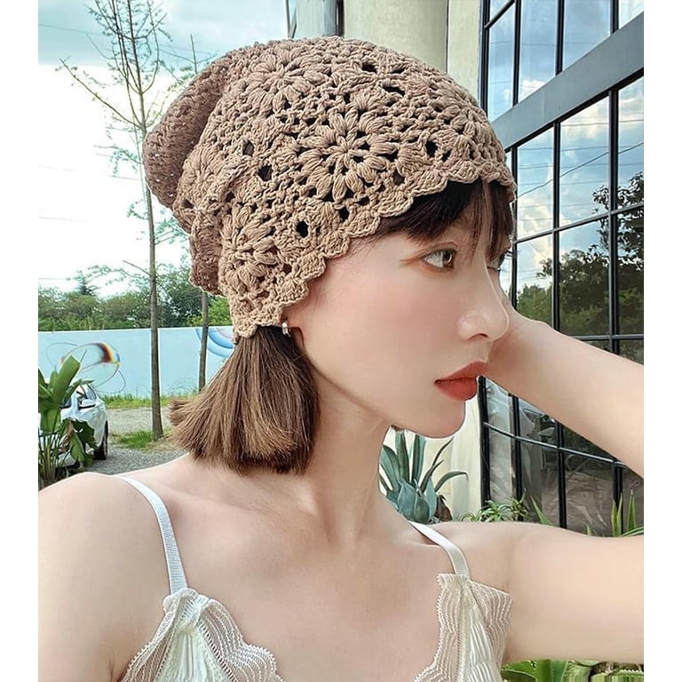 CoCoMangos Women Crochet Beanie Hat Hollow Out Summer Flower  display picture 1