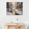 thumbnail image 2 of Nawypu  Canvas Print Wall Art Winter Snow River Forest Nature Wilderness Illustrations Fine Art Decorative Landscape Colorful for Living Room, Bedroom, Office, 2 of 4