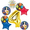 Wonder Woman Party Supplies 4th Birthday Balloon Bouquet Decorations