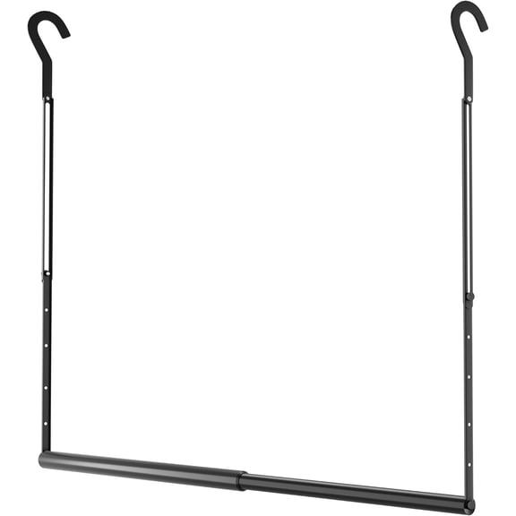 Hanging Closet Rod Extenders Adjustable Width & Height 1Pack Black