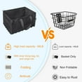 thumbnail image 5 of Universal Folding Bike Basket with PU Liner Bag – Waterproof Cover &  Net | Front/Rear Mount Bicycle Basket for Adults – Rear Bike Basket for Groceries, Pets, and More, 5 of 7