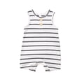 thumbnail image 1 of Baby Summer Romper Wide/Thin Striped Sleeveless Round Neck Button, 1 of 5