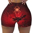 thumbnail image 2 of Fuzoiu Black Spider Web With Spiders Print Women's Workout Shorts,Workout Biker Shorts Women,Exercise Fitness Shorts,Scrunch Short, Athletic Shorts for Gym Yoga Running Sport Active-X-Large, 2 of 8