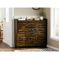 thumbnail image 4 of VINGLI 6-Tier Ultra Wide Shoe Cabinet - 3-Door Rustic Brown Wooden Storage Organizer for 30 Pairs, Farmhouse Entryway Shoe Rack with Adjustable Shelves, 4 of 9