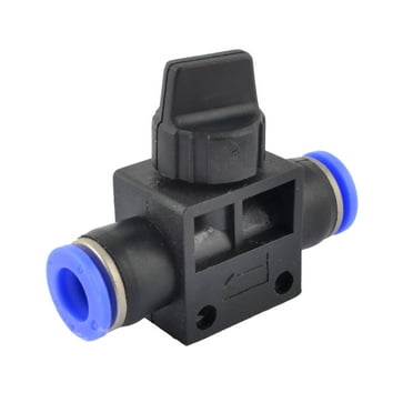 Unique Bargains Quarter Turn Handle 8mm Diameter Black Blue Quick Fitting Plastic Ball Valve