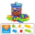 thumbnail image 1 of Juego de bloques de construcción para niños pequeños First Builders, bolsa de construcción grande con 100/130 piezas y almacenamiento, azul, a partir de 1 año, 1 of 6