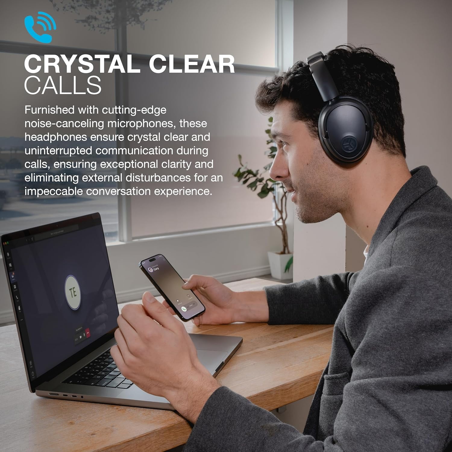 JLab JBuds Lux ANC Wireless Over-Ear Headphones, Bluetooth, 70 Hour Battery, Hybrid Active Noise Cancelling, Graphite (Sold Without Manufacturer Warranty)