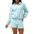 thumbnail image 6 of Top-kevin 2 Piece Sets for Women Sweatsuit Casual Tracksuits Long Sleeve Tops and Shorts 2025 Lounge Outfits, 6 of 9