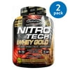(2 Pack) Muscletech Nitro Tech Whey Gold Protein Powder, Double Rich Chocolate, 24g Protein, 6 Lb