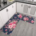 thumbnail image 2 of Pioneer Flower Floral Print Pattern Kitchen Rugs Sets Of 2,Anti Fatigue Kitchen Mat Rugs Non Slip Washable,Decorative Kitchen Floor Mats for Kitchen,Sink,Laundry,17"x30"+17"x47", 2 of 7