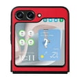 thumbnail image 5 of Case for Samsung Galaxy Z Flip 7, PU Vegan Leather Back & Hard PC Bumper Wireless Charging Shockpoof Protective Slim Anti-Scratch Phone Case for Samsung Galaxy Z Flip 7 - Red, 5 of 13