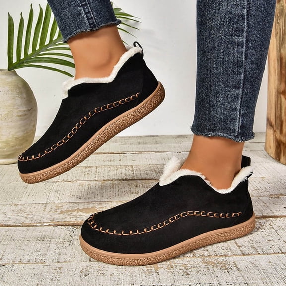 JUSLIO Womens Boots,Flat Boots Comfort Ankle Boots Solid Color Fashion Casual Round Toe Boots for Women