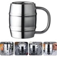 thumbnail image 4 of Tea Coffee Mug Double Layer Water Mug Stainless Steel Beer Jar Portable Outdoor Drinking Cup, 4 of 5