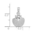 thumbnail image 2 of 925 Sterling Silver Rhodium Plated Polished Scallop Shell Pendant Necklace 19.4mm long Pendant for Women, 2 of 2