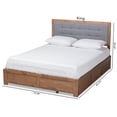 thumbnail image 3 of Baxton Studio Lene Walnut Finished Wood King Size 3-Drawer Bed, 3 of 12