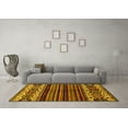 thumbnail image 3 of Ahgly Company Machine Washable Indoor Round Abstract Yellow Modern Area Rugs, 6' Round, 3 of 4