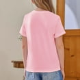 thumbnail image 3 of WTOBBY Summer Children's Printed Short Sleeve T-Shirt Base Top for Boys and Girls - Casual Round Neck Shirt for Playtime and Comfort,Pink 160, 3 of 4