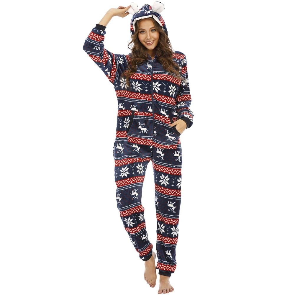 Hot Adult Flannel Winter Warm Hooded Suit Thick Sleepwear 2 Pcs Unisex Pajamas S