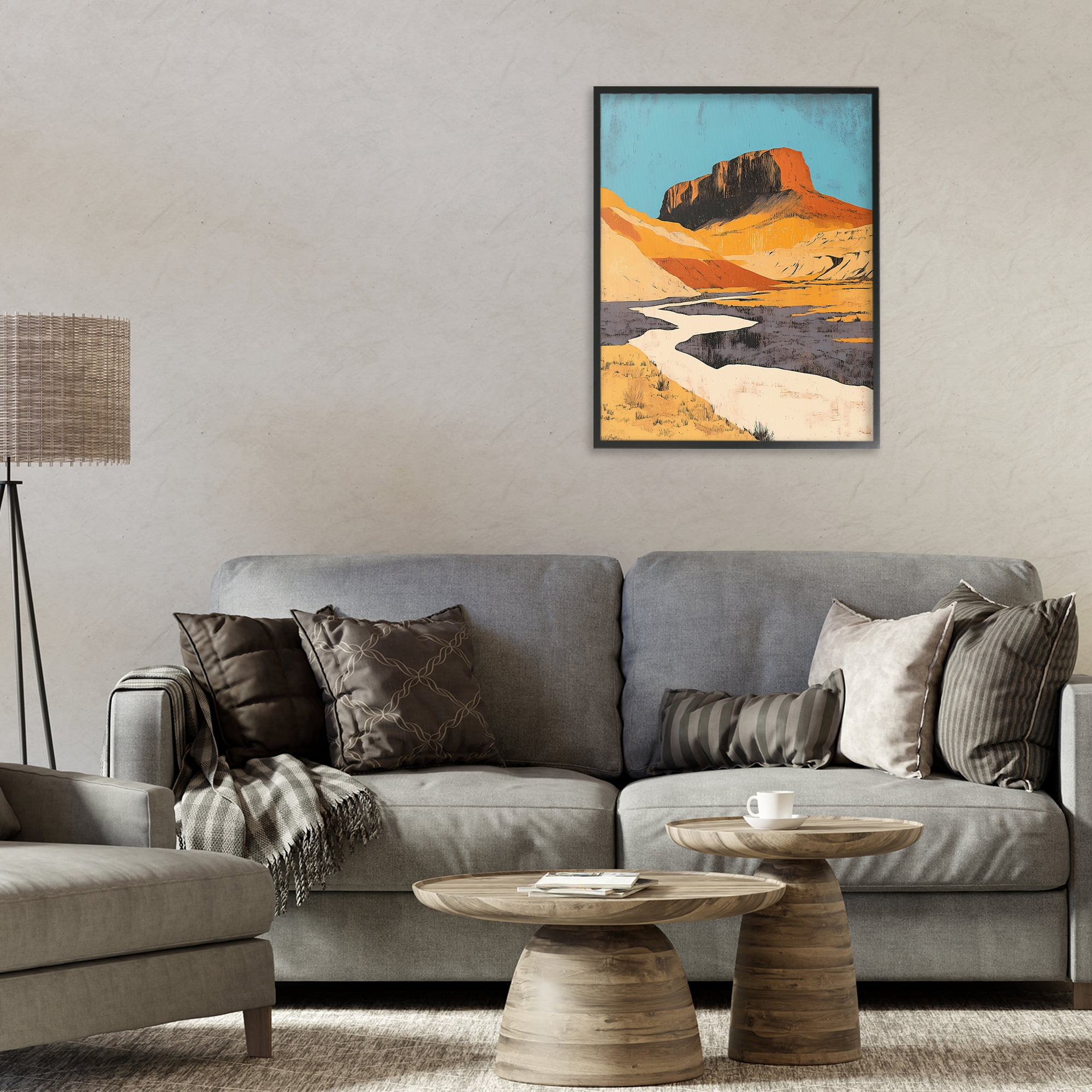 Stupell Industries Vintage Canyon Pass Black Framed Giclee Art, design by Walker Noble
